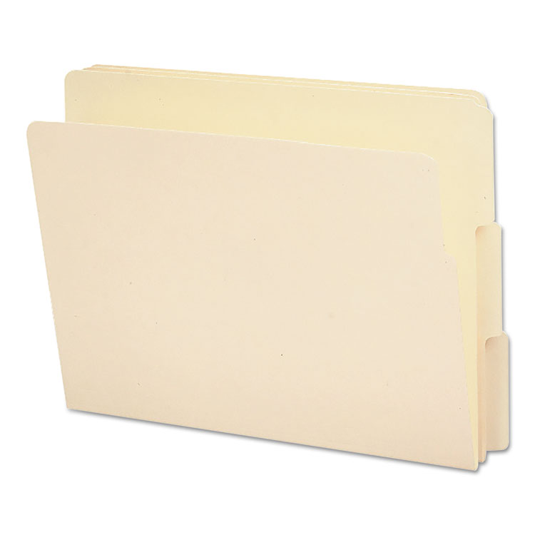 Picture of End Tab File Folder, 1/3 Tab, Assorted, Letter, Manila, 100/Box