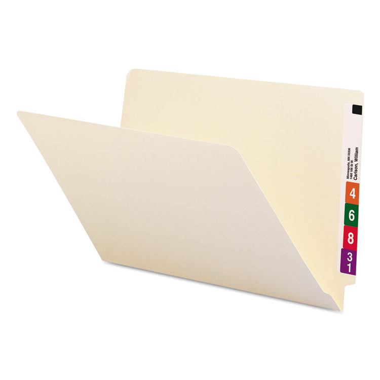 Picture of Shelf Folders, Straight Cut, Single-Ply End Tab, Legal, Manila, 100/Box