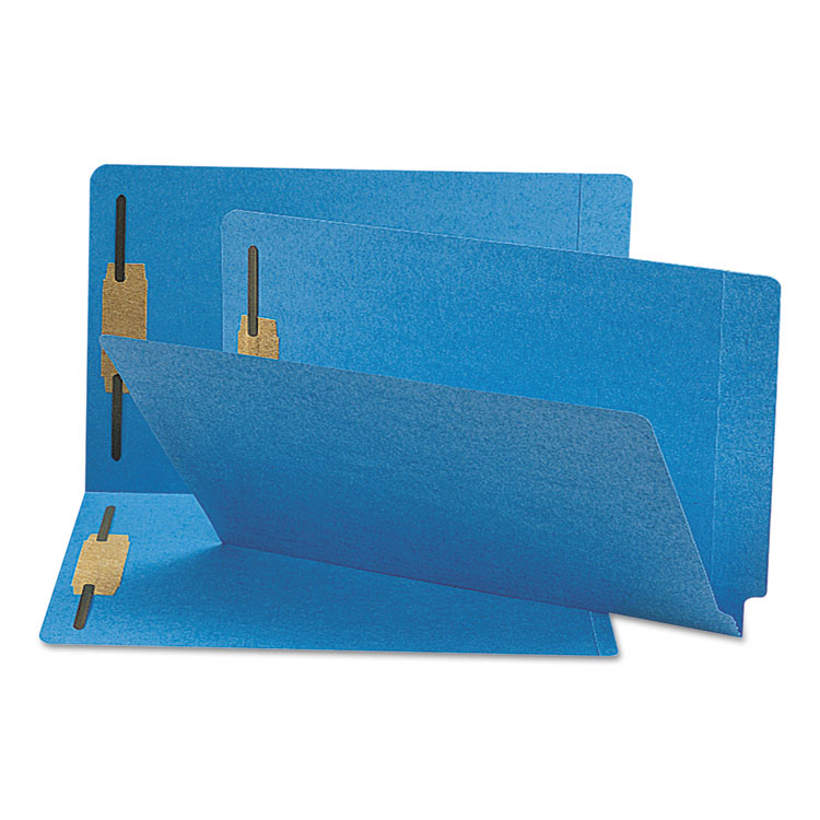 Picture of Two-Inch Capacity Fastener Folders, Straight Tab, Legal, Blue, 50/Box