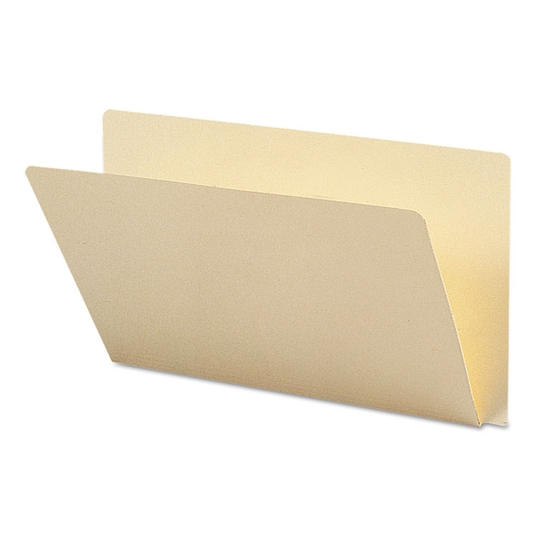 Picture of Folders, Straight Cut, Single-Ply Extended End Tab, Legal, Manila, 100/Box