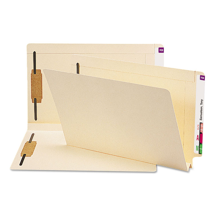 Picture of W-Fold Manila Expansion Folders, Two Fasteners, End Tab, Legal, Manila, 50/Box