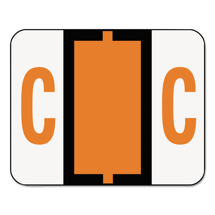 Picture of A-Z Color-Coded Bar-Style End Tab Labels, Letter C, Dark Orange, 500/Roll