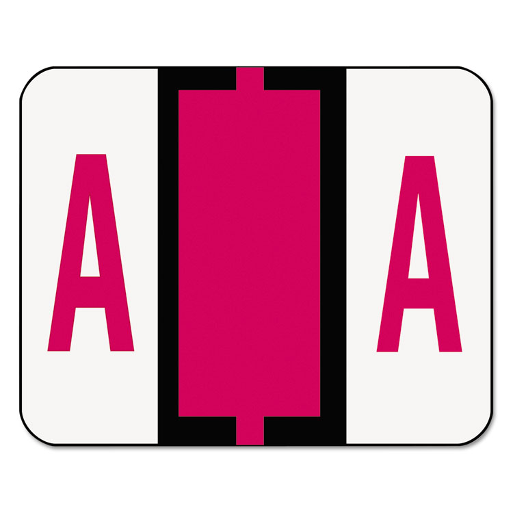 Picture of A-Z Color-Coded Bar-Style End Tab Labels, Letter A, Red, 500/Roll