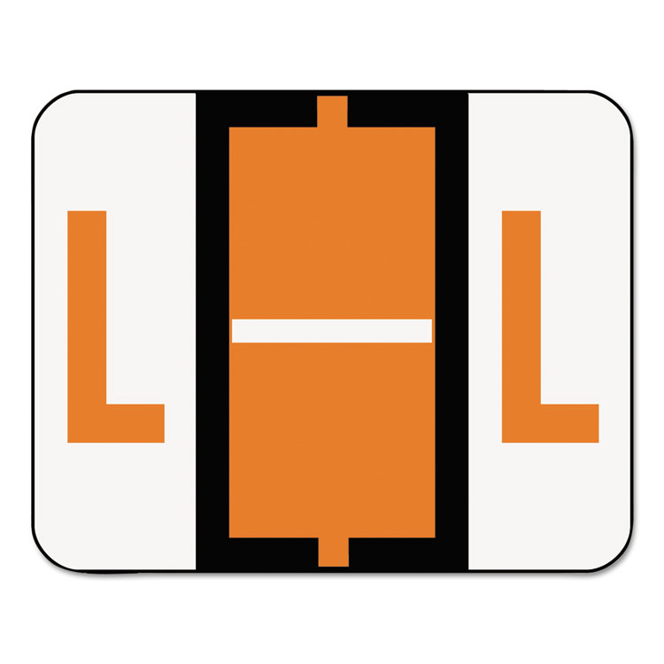 Picture of A-Z Color-Coded Bar-Style End Tab Labels, Letter L, Dark Orange, 500/Roll