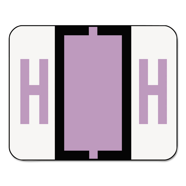 Picture of A-Z Color-Coded Bar-Style End Tab Labels, Letter H, Lavender, 500/Roll
