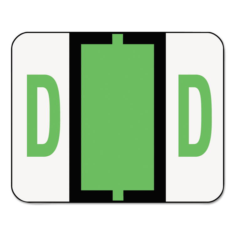 Picture of A-Z Color-Coded Bar-Style End Tab Labels, Letter D, Light Green, 500/Roll