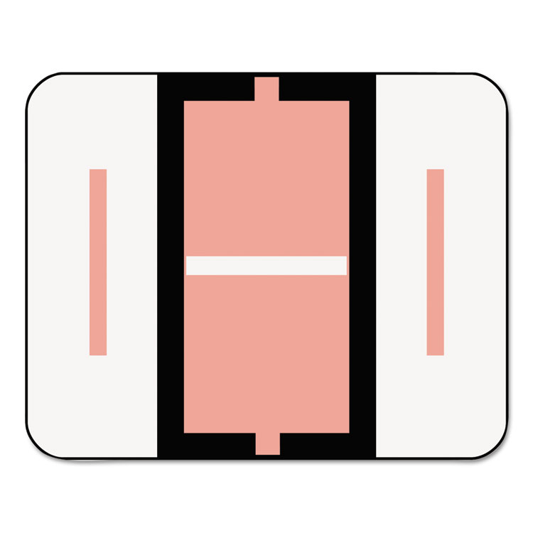Picture of A-Z Color-Coded Bar-Style End Tab Labels, Letter I, Pink, 500/Roll