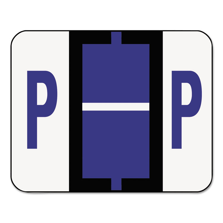 Picture of A-Z Color-Coded Bar-Style End Tab Labels, Letter P, Violet, 500/Roll