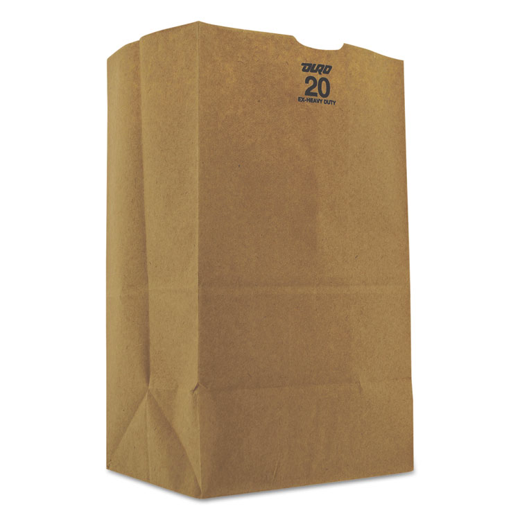 Picture of #20squat Grocery Bag, 57lb Kraft, Extra-Heavy-Duty 8 1/4x5 5/16x13 3/8, 500 Bags