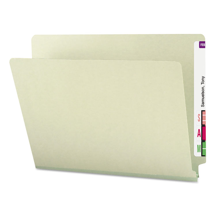 Picture of Heavy Duty Folders, End Tab, One Inch Expansion, Letter, Gray Green, 25/Box