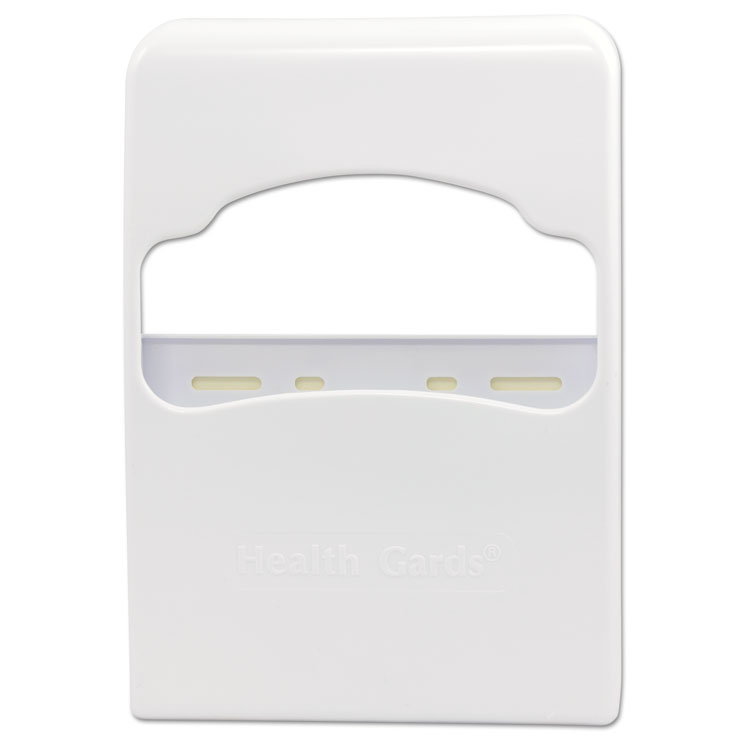 Picture of Health Gards Quarter-Fold Toilet Seat Cover Dispenser, White, Plastic