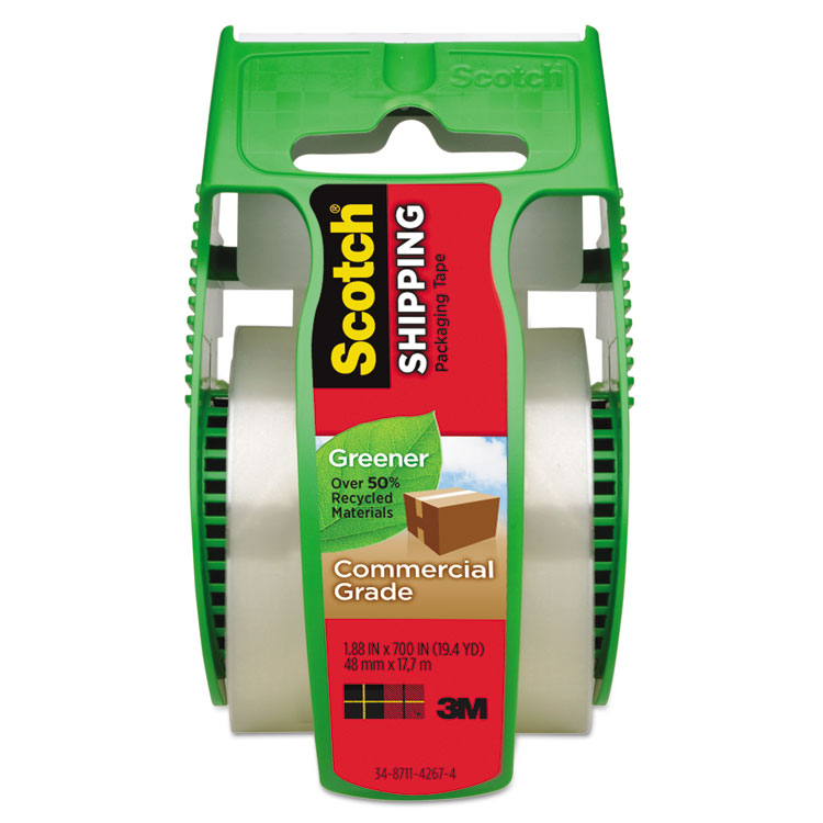 Picture of Greener Commercial Grade Packaging Tape, 1.88" x 700", 1 1/2" Core, Clear