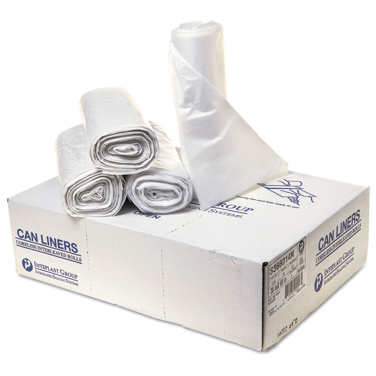 Picture of High-Density Can Liner, 36 x 60, 55-gal, 14 mic, Clear, 25/Roll, 8/CT