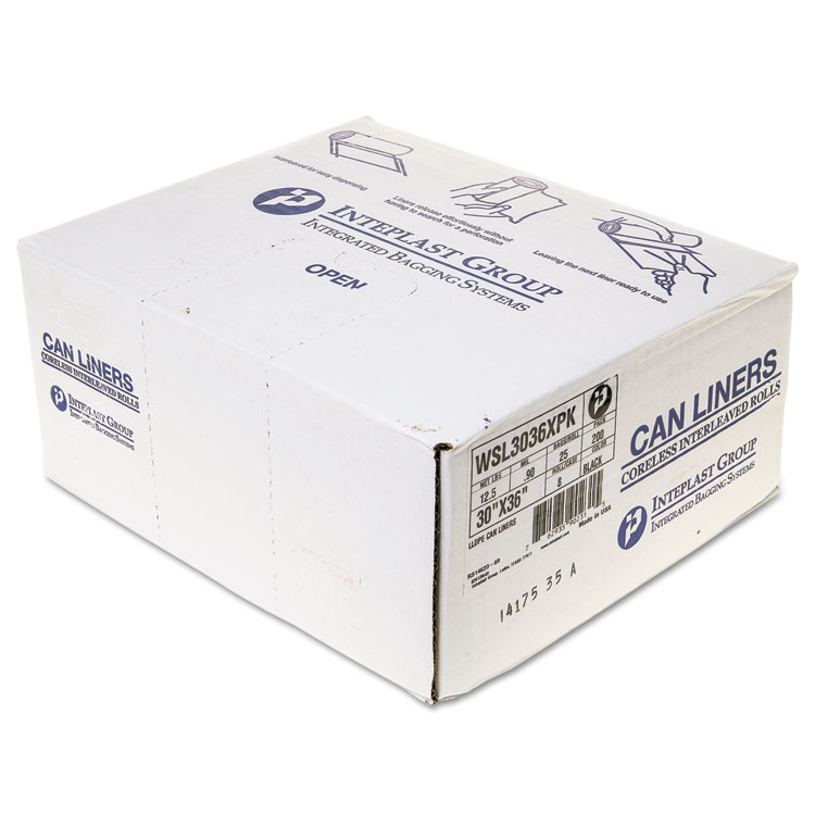 Picture of Low-Density Can Liner, 30 X 36, 30gal, .90 Mil, Black, 25/roll, 8 Roll/carton