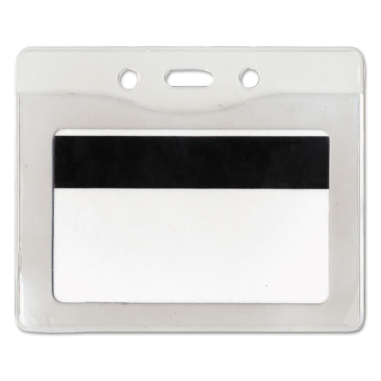 Picture of Security ID Badge Holder, Horizontal, 3 3/8w x 4 1/4h, Clear, 50/Box
