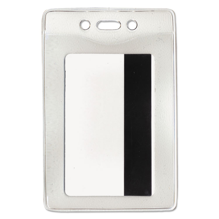 Picture of Security ID Badge Holder, Vertical, 3 3/8w x 4 1/4h, Clear, 50/Box