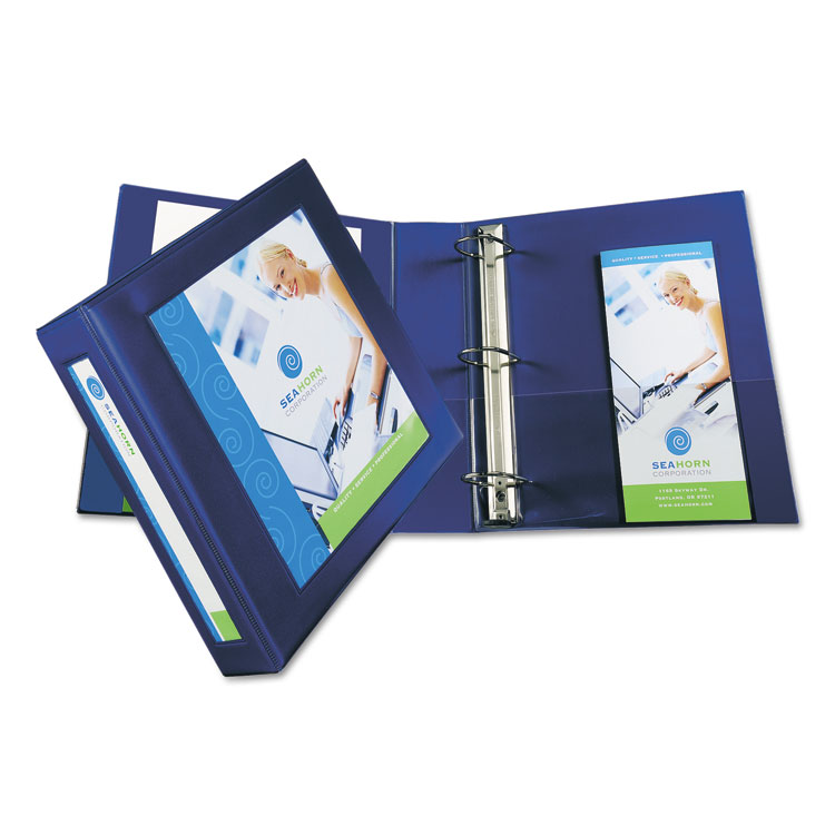 Picture of Framed View Heavy-Duty Binder w/Locking 1-Touch EZD Rings, 2" Cap, Navy Blue