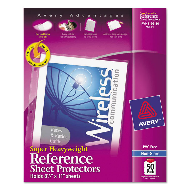 Picture of Top-Load Poly Sheet Protectors, Super Heavy Gauge, Letter, Nonglare, 50/Box