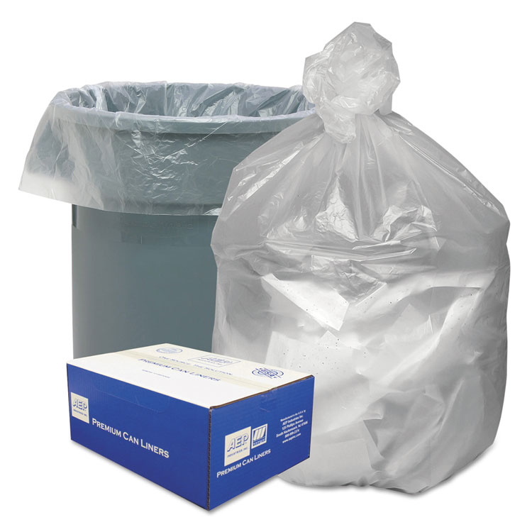 Picture of High Density Waste Can Liners, 40-45gal, 10 Microns, 40x46, Natural, 250/Carton