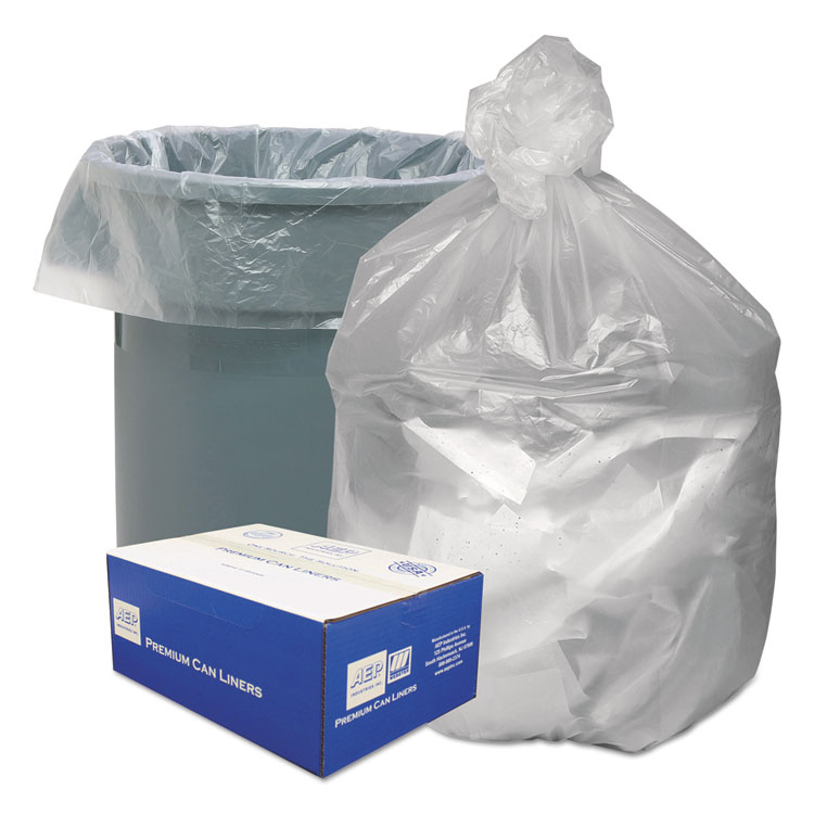 Picture of High Density Waste Can Liners, 56gal, 14 Microns, 43 x 46, Natural, 200/Carton