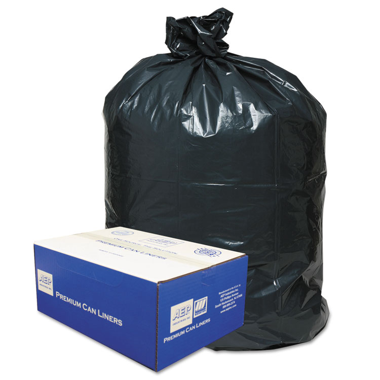 Picture of 2-Ply Low-Density Can Liners, 40-45gal, .63 Mil, 40 x 46, Black, 250/Carton