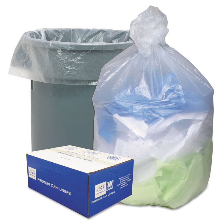Picture of High Density Can Liners, 55-60gal, 14 Microns, 38 x 60, Natural, 200/Carton