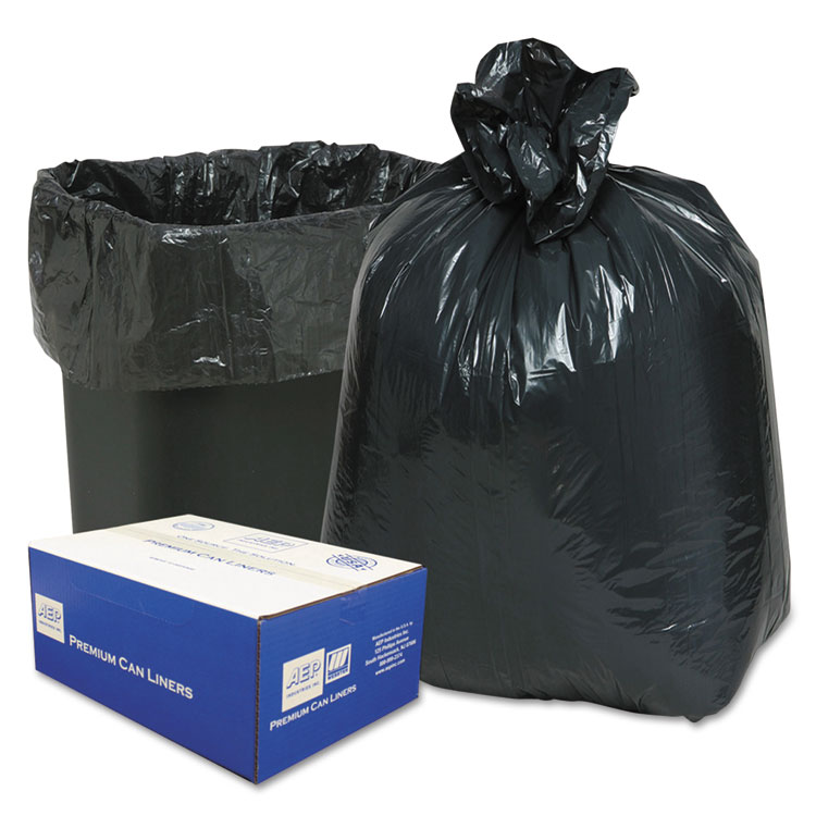 Picture of 2-Ply Low-Density Can Liners, 16gal, .6mil, 24 x 33, Black, 500/Carton