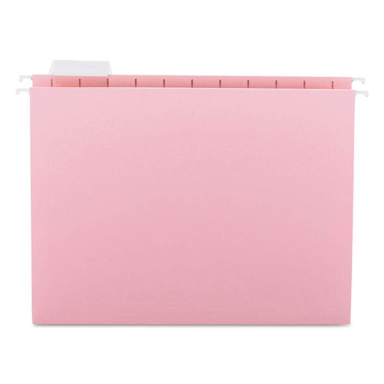 Picture of Hanging File Folders, 1/5 Tab, 11 Point Stock, Letter, Pink, 25/Box