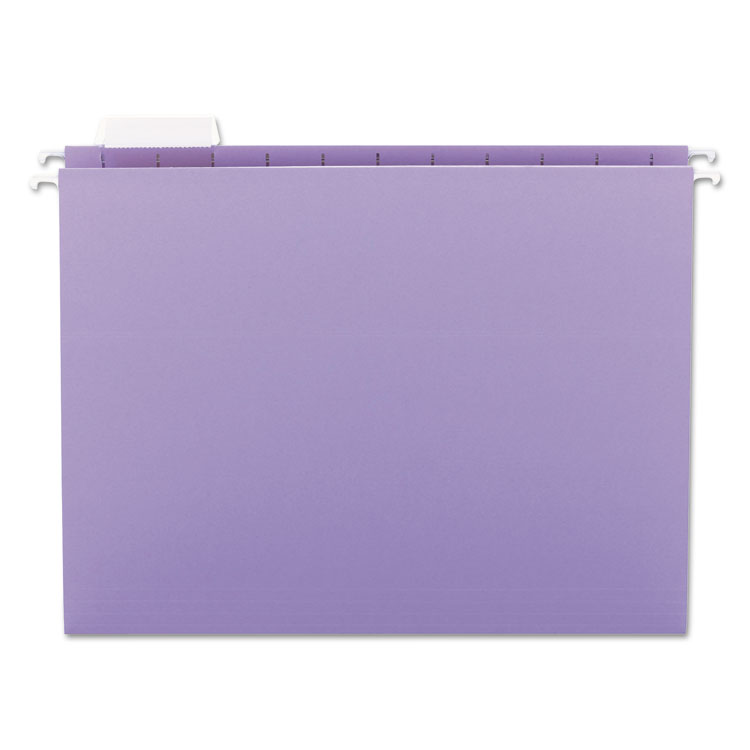 Picture of Hanging File Folders, 1/5 Tab, 11 Point Stock, Letter, Lavender, 25/Box