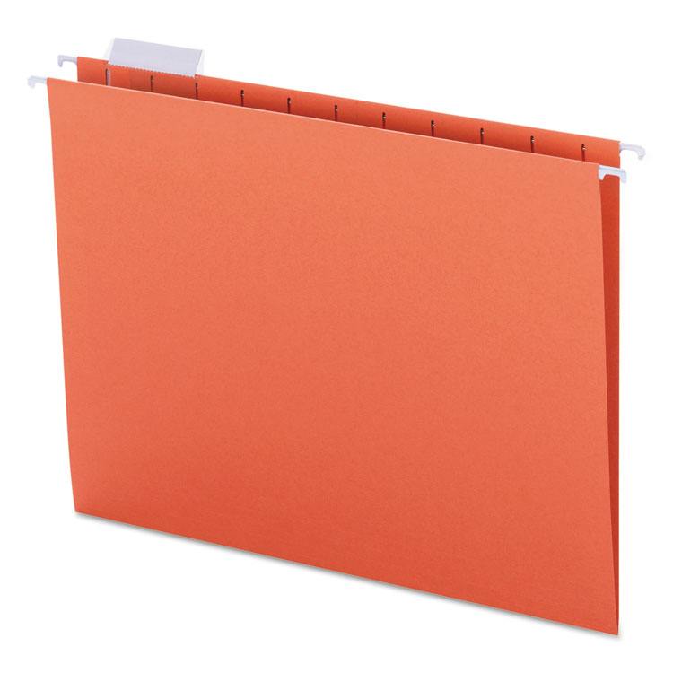 Picture of Hanging File Folders, 1/5 Tab, 11 Point Stock, Letter, Orange, 25/Box