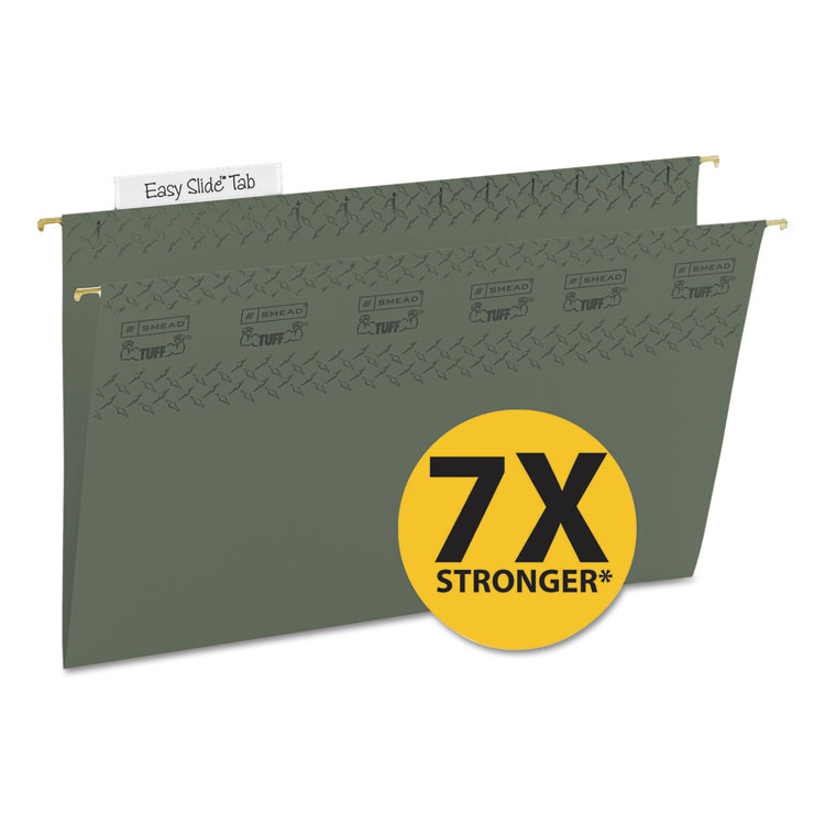 Picture of Tuff Hanging Folder with Easy Slide Tab, Legal, Standard Green, 20/Pack