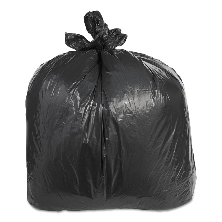 Picture of Low-Density Can Liners, 60gal, 2.4 Mil, 38w X 58h, Black, 100/carton