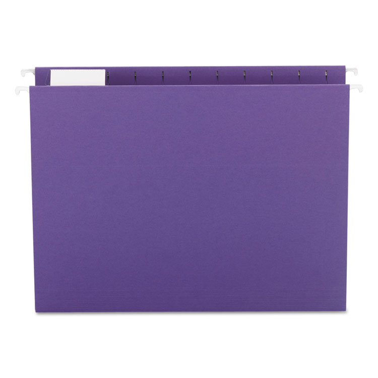 Picture of Hanging File Folders, 1/5 Tab, 11 Point Stock, Letter, Purple, 25/Box
