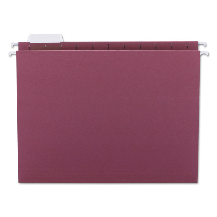 Picture of Hanging File Folders, 1/5 Tab, 11 Point Stock, Letter, Maroon, 25/Box