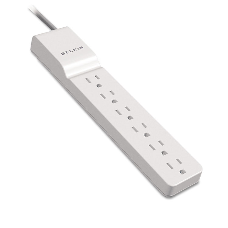 Picture of Surge Protector, 6 Outlets, 4 ft Cord, 720 Joules, White