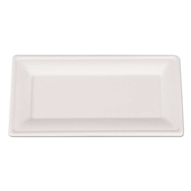 ChampWare Molded Fiber Tableware, Rectangle, 10 x 5, White, 500 per Carton
