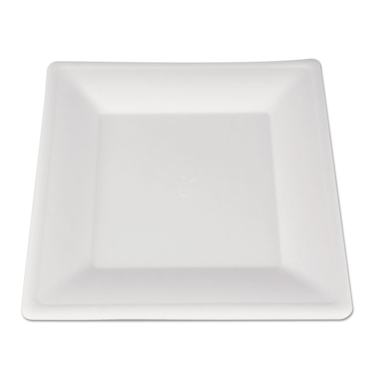 Picture of Champware Molded Fiber Tableware, Square, 10 X 10, White, 500 Per Carton