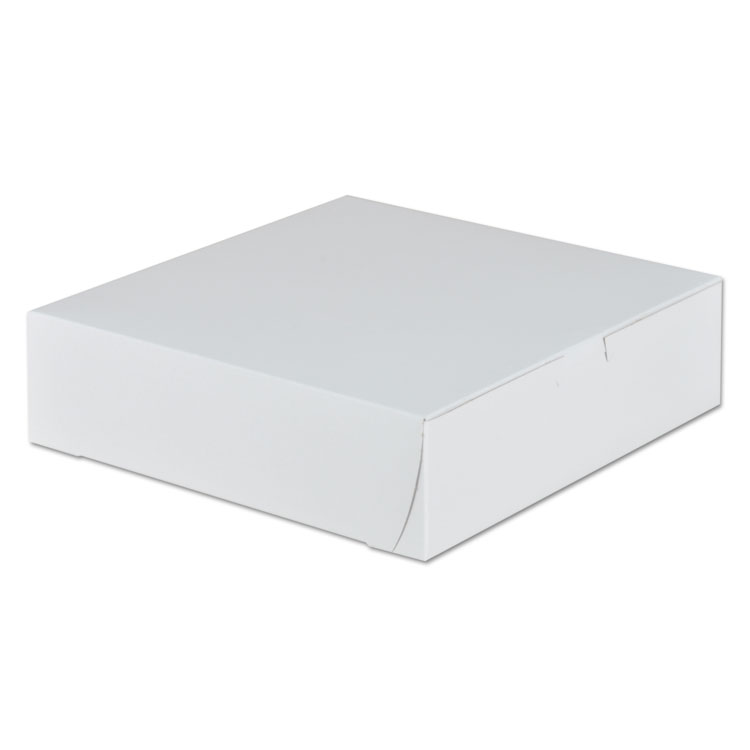 Picture of Tuck-Top Bakery Boxes, 9w x 9d x 2 1/2h, White, 250/Carton