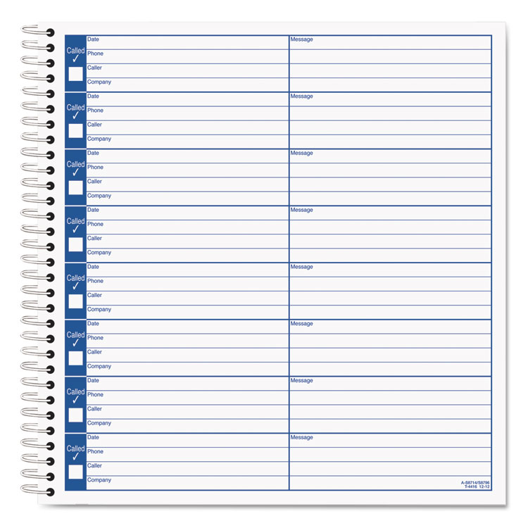 Picture of Voice Message Log Books, 8 1/2 x 8 1/4, 800-Message Book