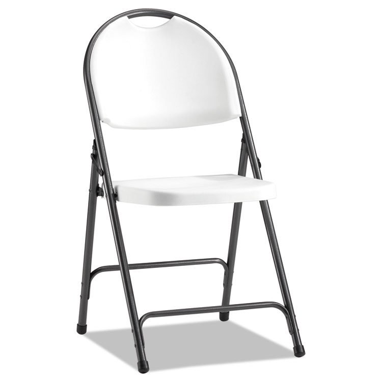 Picture of Molded Resin Folding Chair, White/Black Anthracite, 4/Carton
