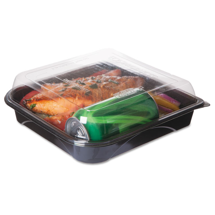 Picture of 100% Recycled Content 9" Premium Take Out Containers - 42oz., 50/pk, 3 Pk/ct