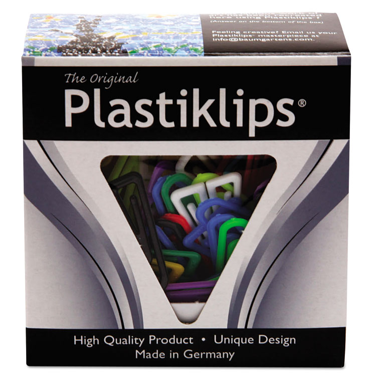 Picture of Plastiklips Paper Clips, Large, Assorted Colors, 200/Box