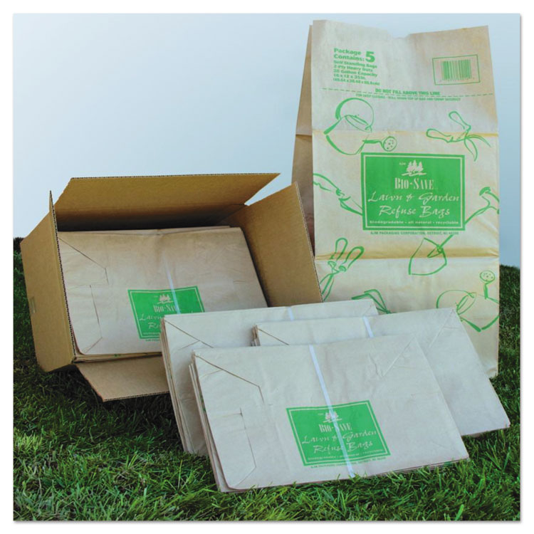 Picture of Paper Lawn & Leaf Bag, 50lb Kraft, Wet-Strength 16 X 12 X 35, 50 Bags