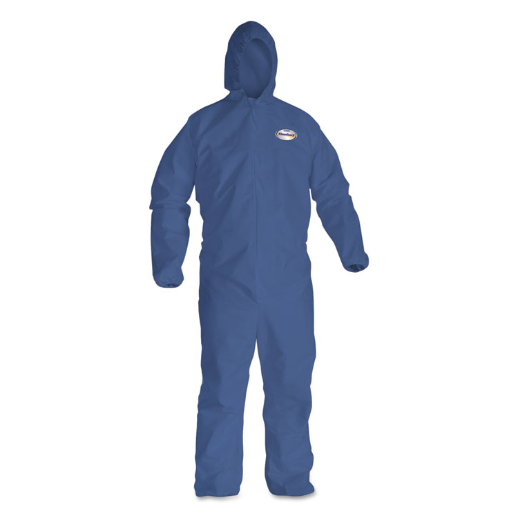 Picture of A20 Elastic Back Wrist/ankle Hooded Coveralls, Large, Blue, 24/carton
