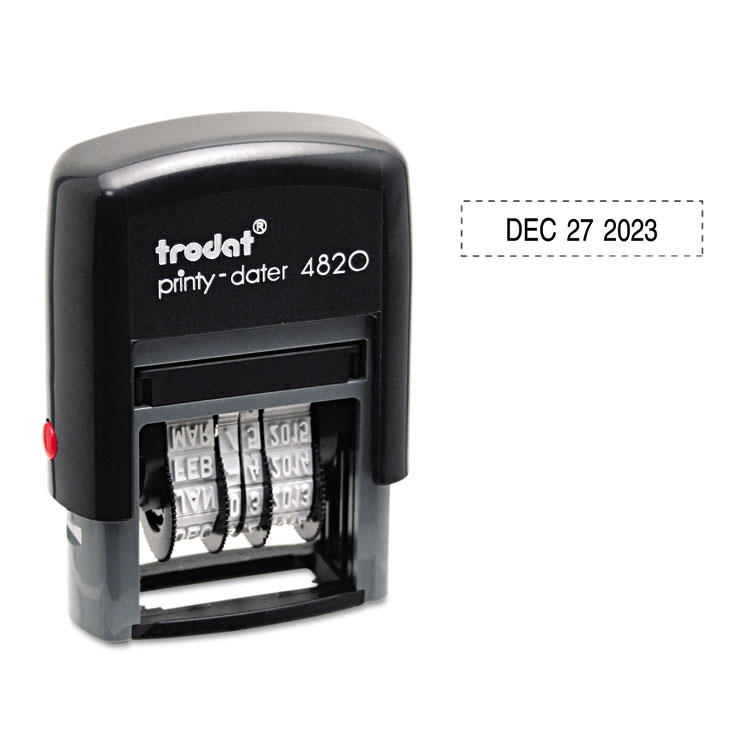 Picture of Trodat Economy Stamp, Dater, Self-Inking, 1 5/8 x 3/8, Black