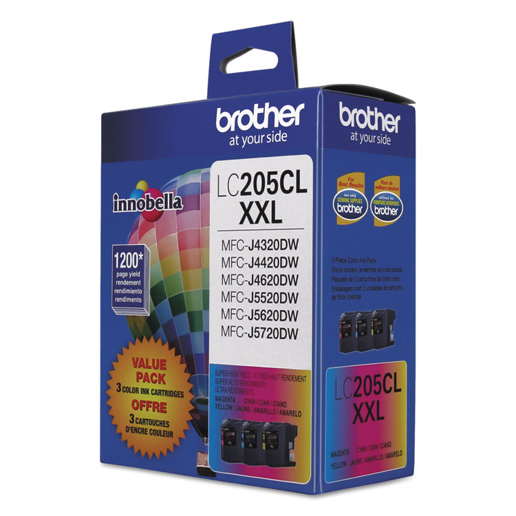 Brother Genuine OEM LC2053PKS 3-Pack Super High Yield (XXL Series) Color Ink Cartridges (1 each of Cyan, Magenta, Yellow)