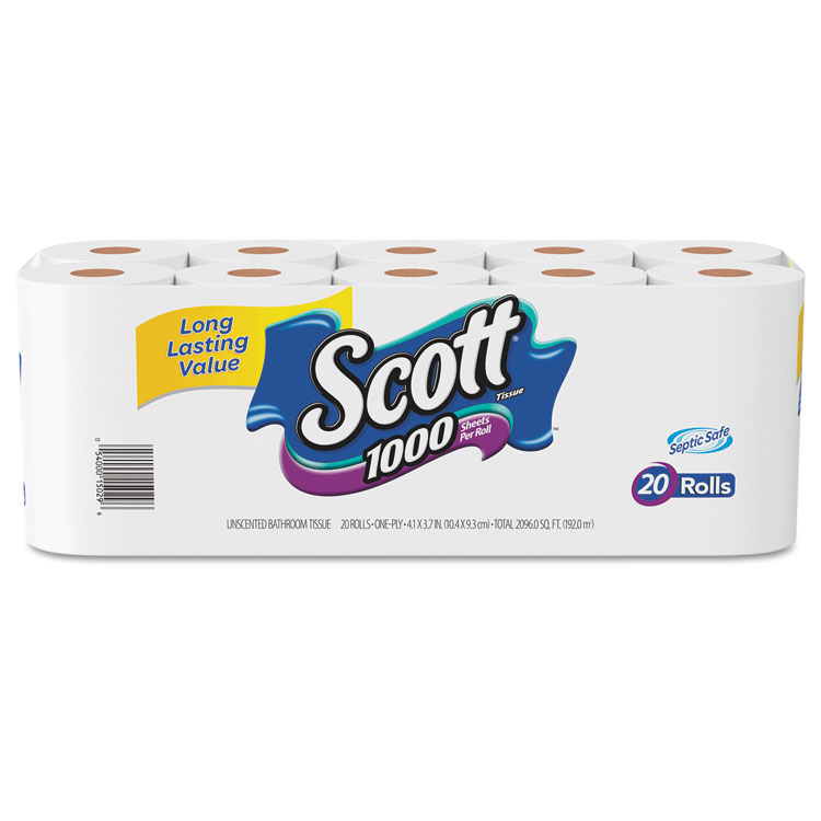 Picture of Standard Roll Toilet Tissue, 1-Ply, 20/Pack, 2 Packs/Carton