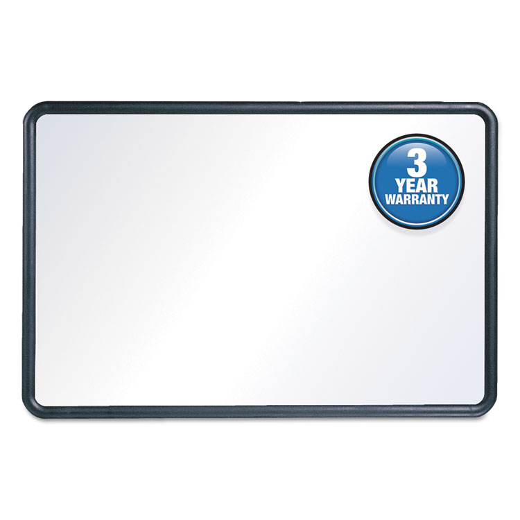 Picture of Contour Dry-Erase Board, Melamine, 48 x 36, White Surface, Black Frame