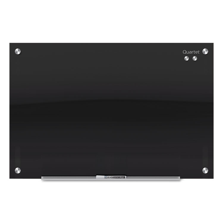 Infinity Magnetic Glass Marker Board, 72" x 48", Black Surface