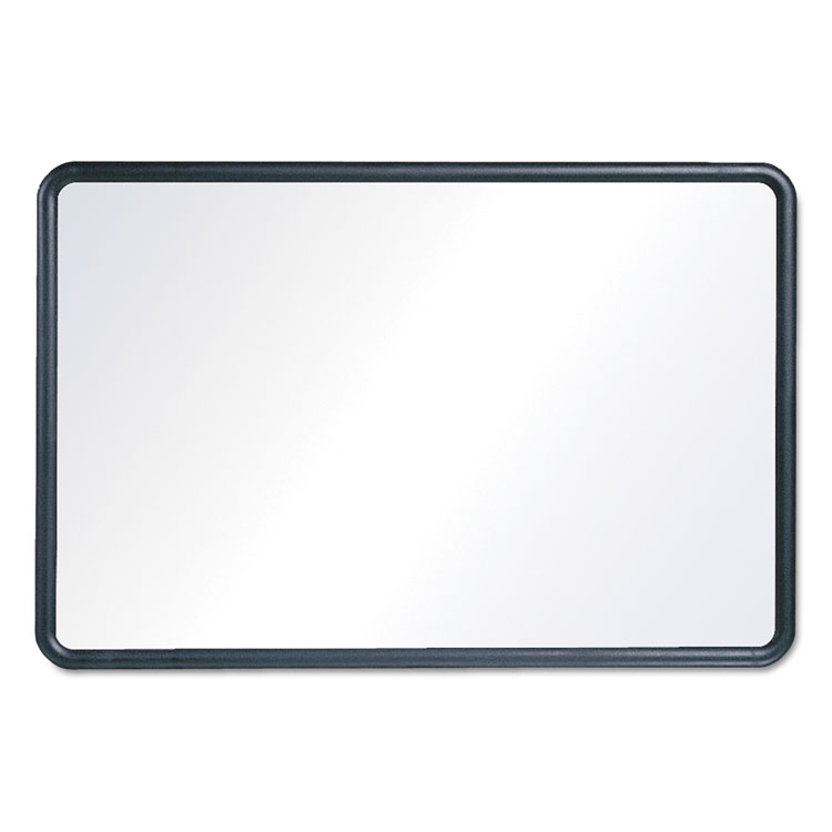 Picture of Contour Dry-Erase Board, Melamine, 24 x 18, White Surface, Black Frame